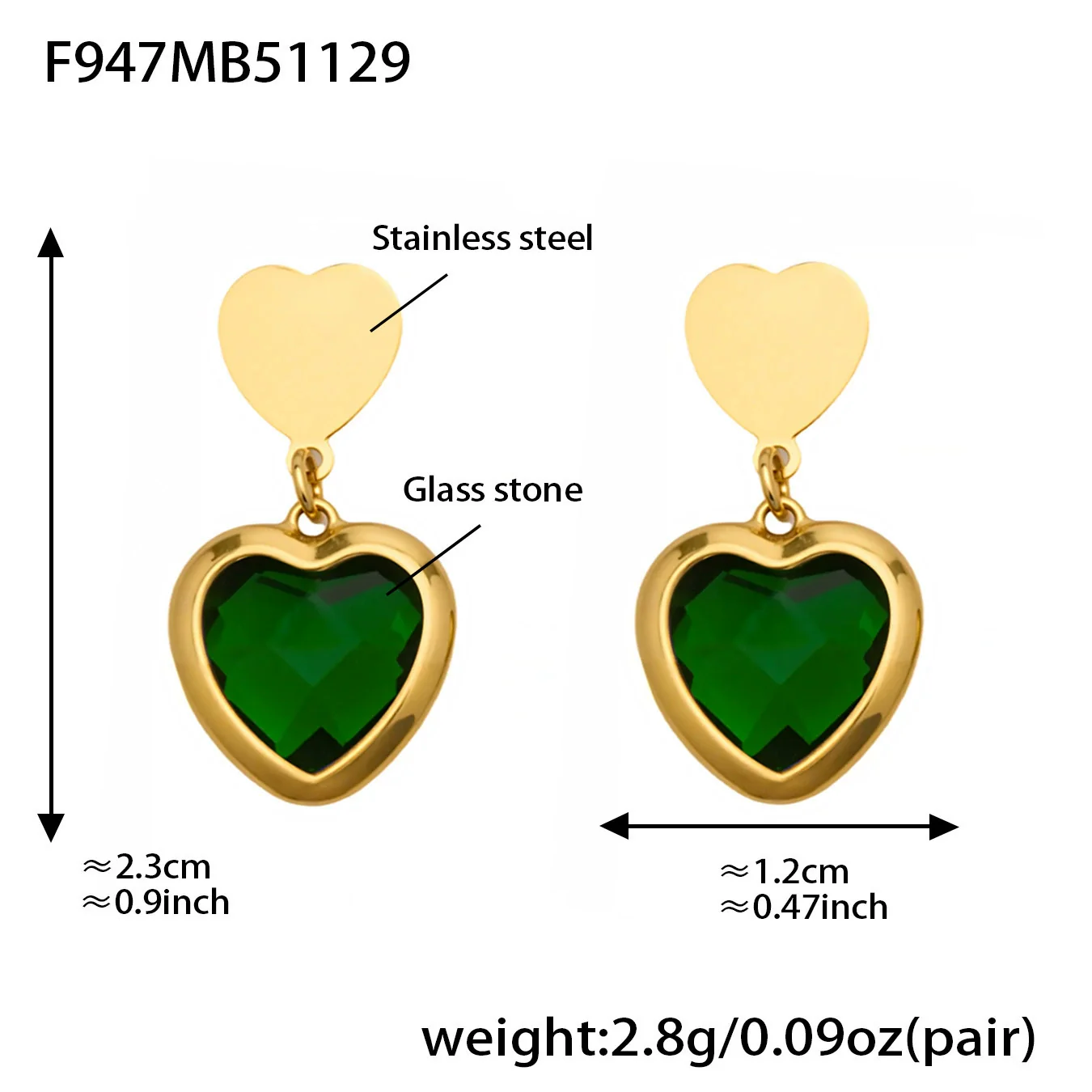 Wholesale Women's Light Luxury Style Stainless Steel Heart Plated 18K Gold Zircon Jewelry Set With Earrings And Necklace - Image 16