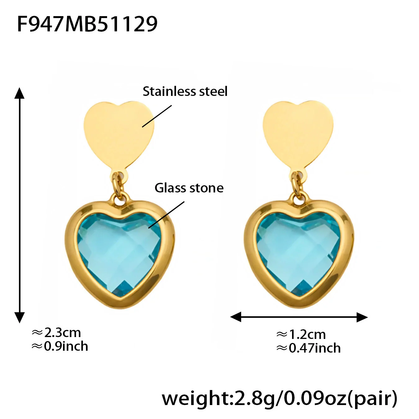 Wholesale Women's Light Luxury Style Stainless Steel Heart Plated 18K Gold Zircon Jewelry Set With Earrings And Necklace - Image 20