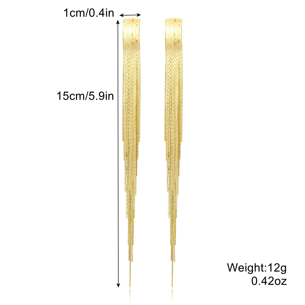Wholesale Women's Light Luxury Tassel Earrings Copper Rhombus Ushape Drop Shape Geometric Electroplated - Image 6