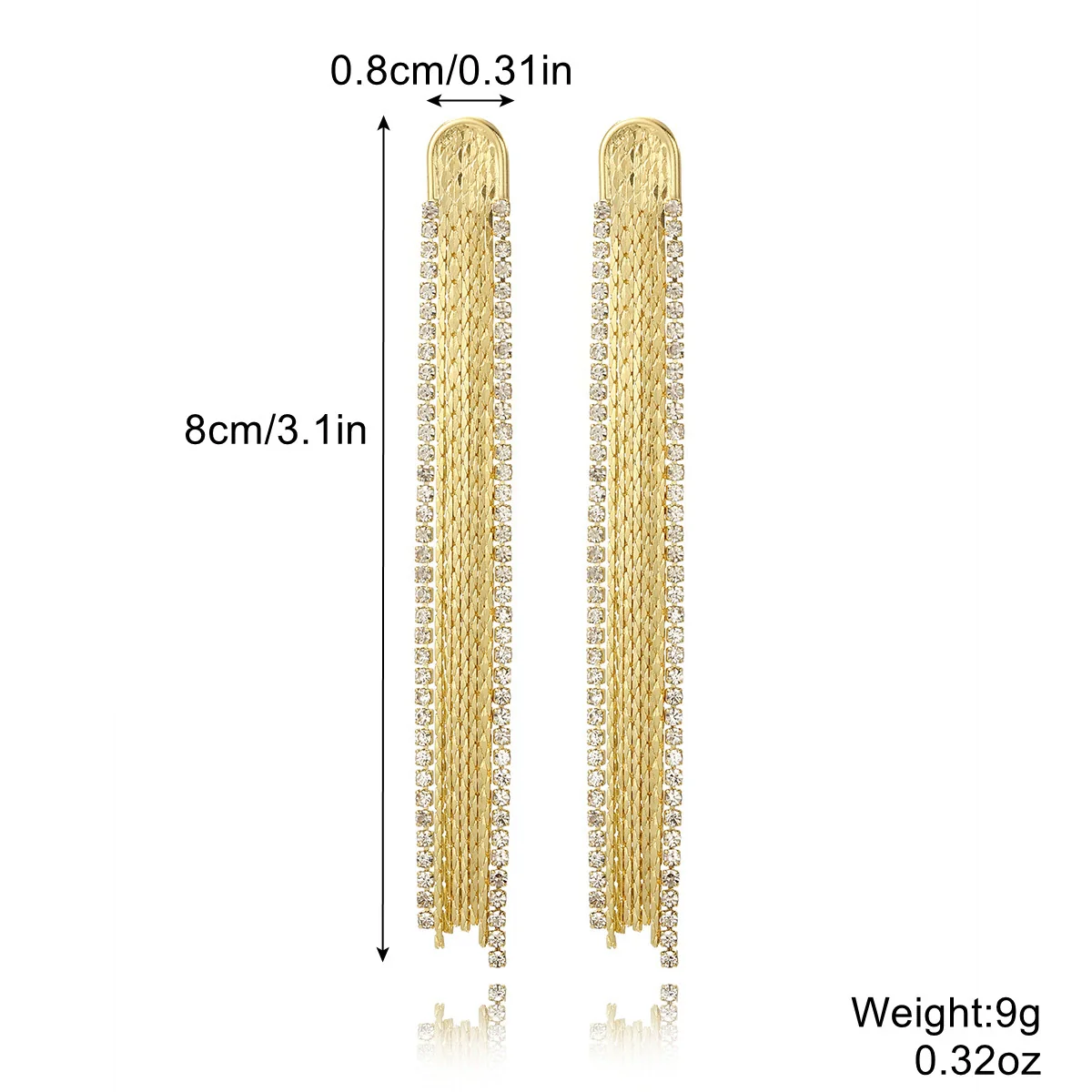 Wholesale Women's Light Luxury Tassel Earrings Copper Rhombus Ushape Drop Shape Geometric Electroplated - Image 8