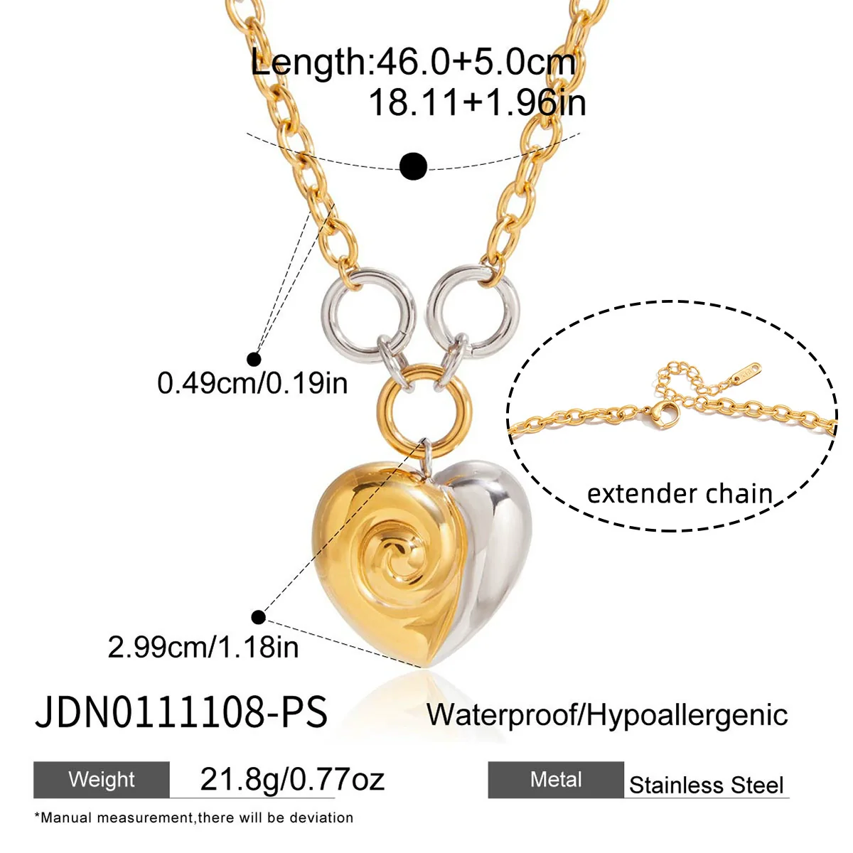 Wholesale Women's Lovethemed Titanium Steel And Stainless Steel Jewelry Set With Heart Drop Bell Patterns Electroplated - Image 6