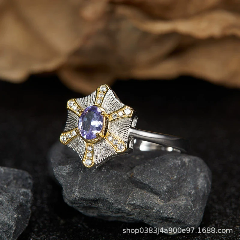 Wholesale Women's Medieval Style Geometric Diamond Gems Silver Earrings - Image 14
