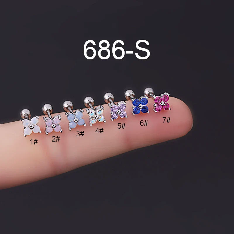 Wholesale Women's Metal Titanium Steel Flower Shape Electroplated Earring - Image 6