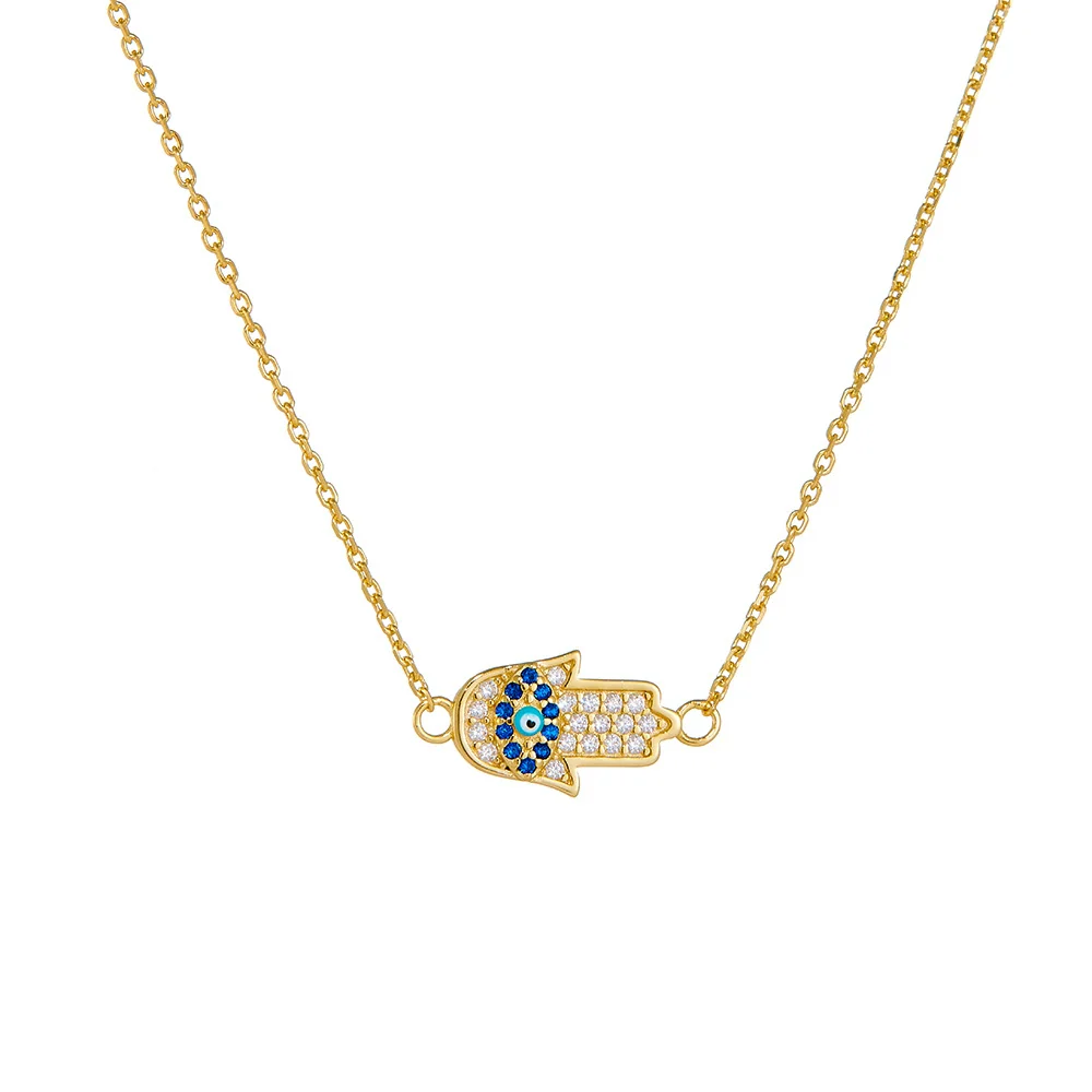 Wholesale Women's Micro Inlaid Zircon Devil's Eye Diamond Drop Pendant Sterling Silver 925 Silver Necklace With Cross Chain - Image 5