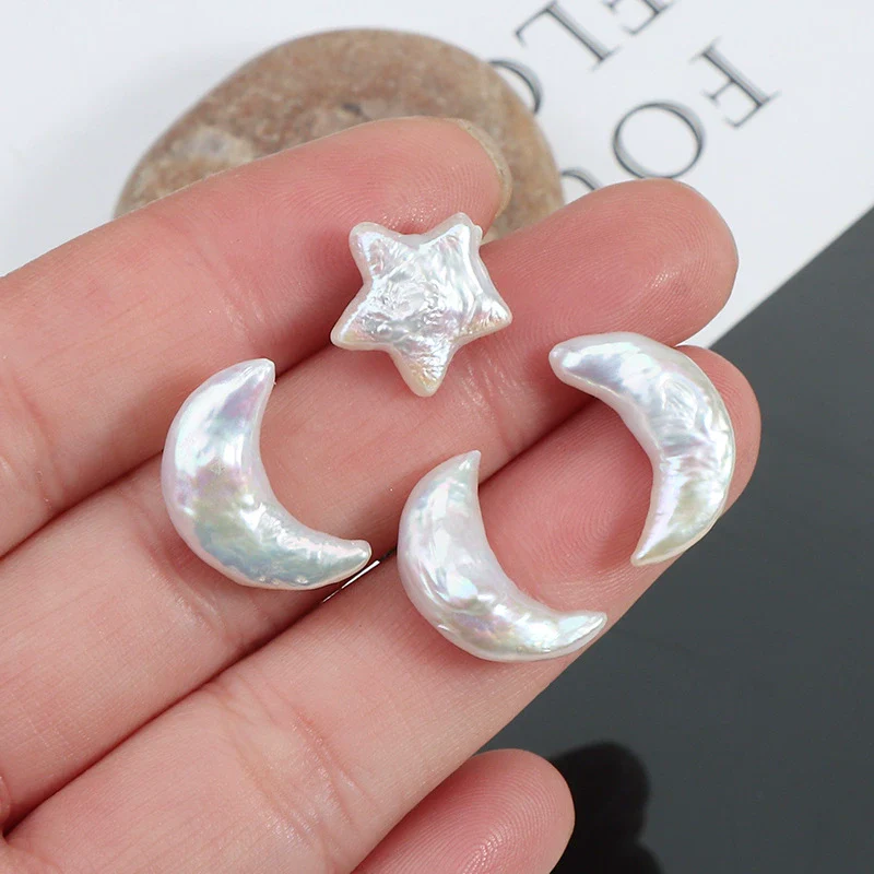Wholesale Women's Minimalist Freshwater Pearl Earrings In Special Shape 925 Sterling Silver Star Series - Image 3