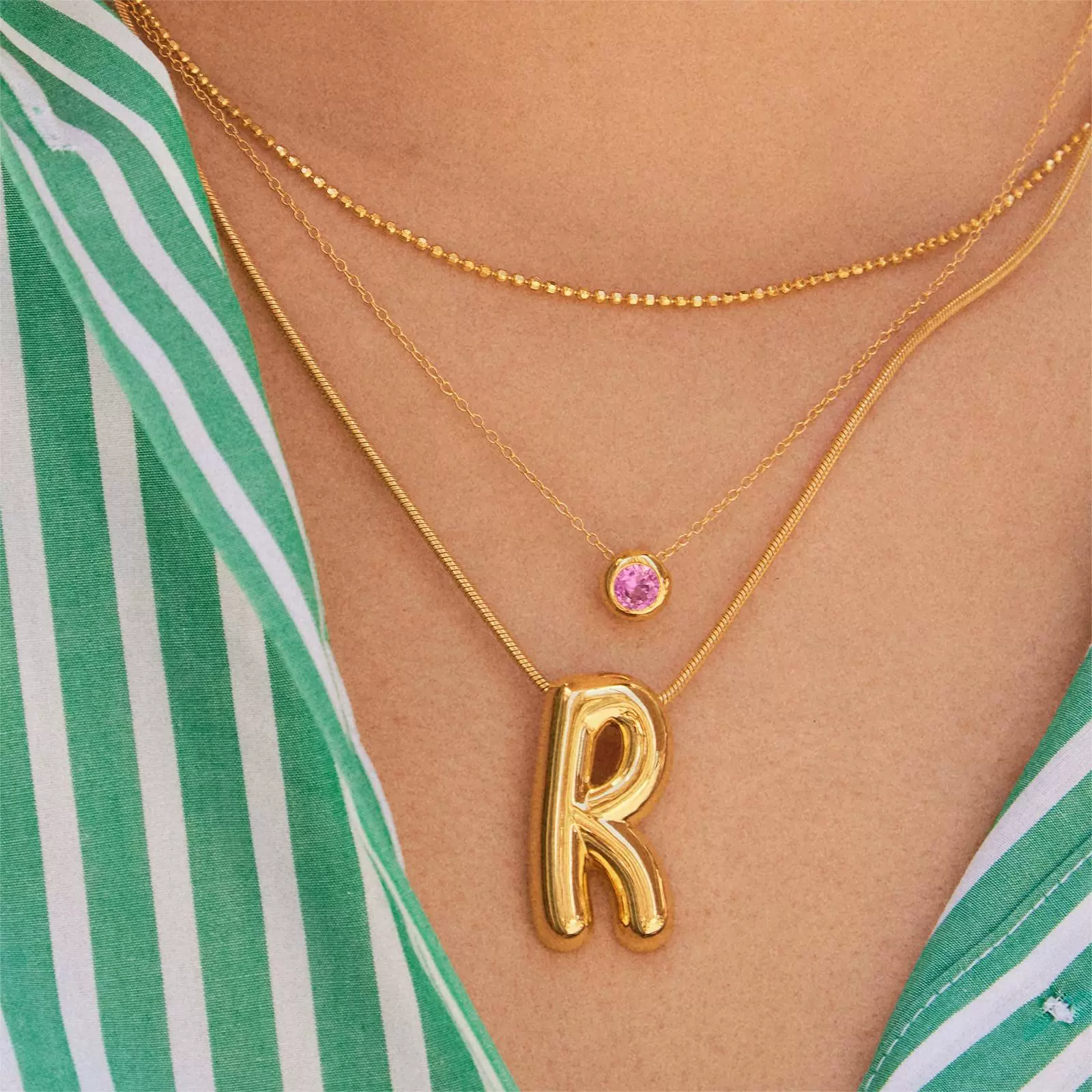 Wholesale Women's Minimalist Geometric Copper Ochain Necklace With Mixed Gemstone Inlay And Diamond Treatment - Image 3