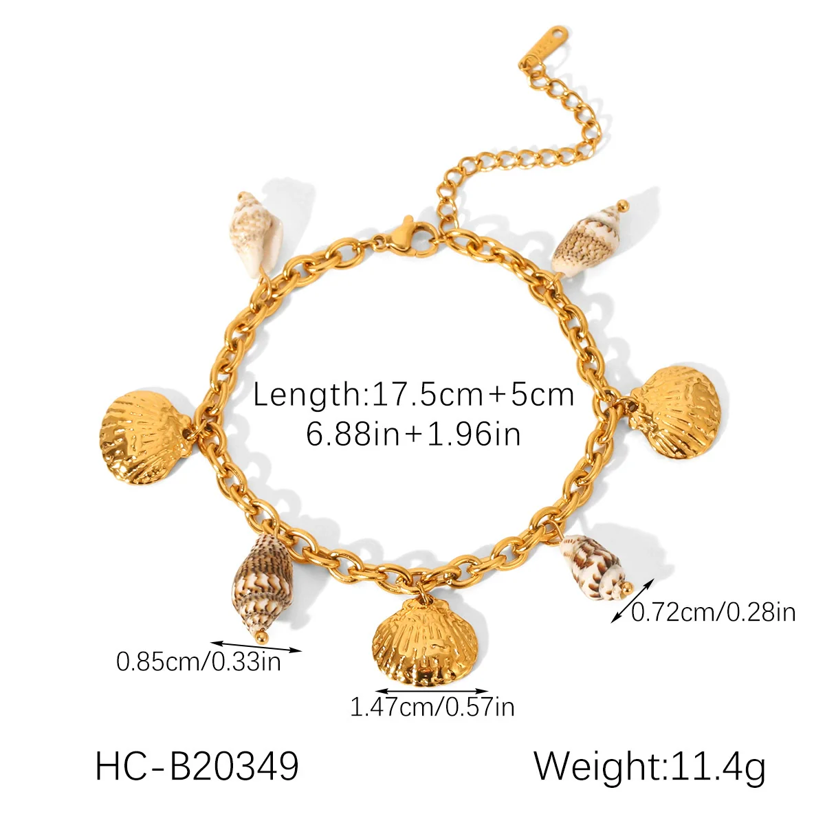 Wholesale Women's Minimalist Geometric Fishtail Pendant Ot Buckle Electroplated Stainless Steel Bracelet Jewelry - Image 10
