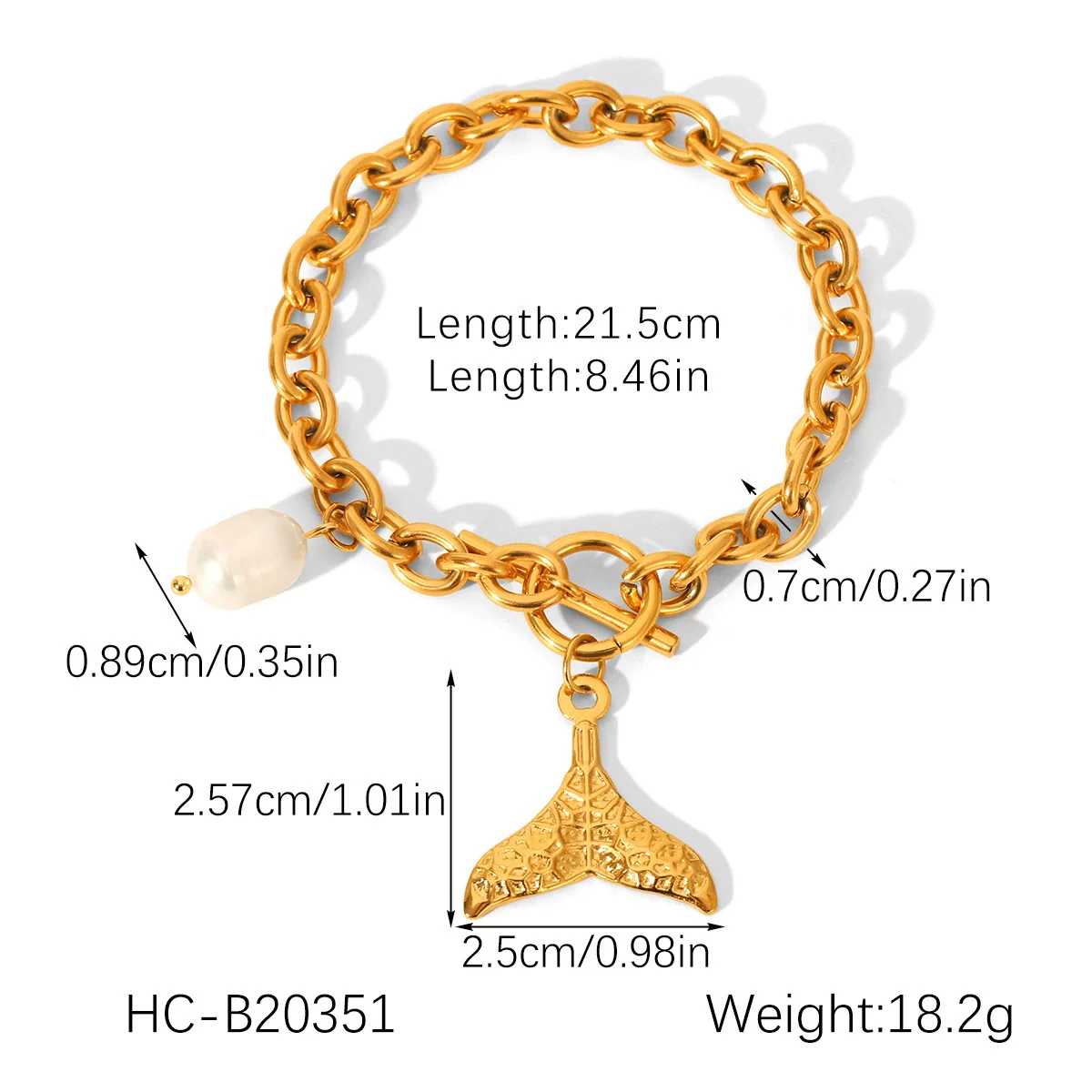 Wholesale Women's Minimalist Geometric Fishtail Pendant Ot Buckle Electroplated Stainless Steel Bracelet Jewelry - Image 6