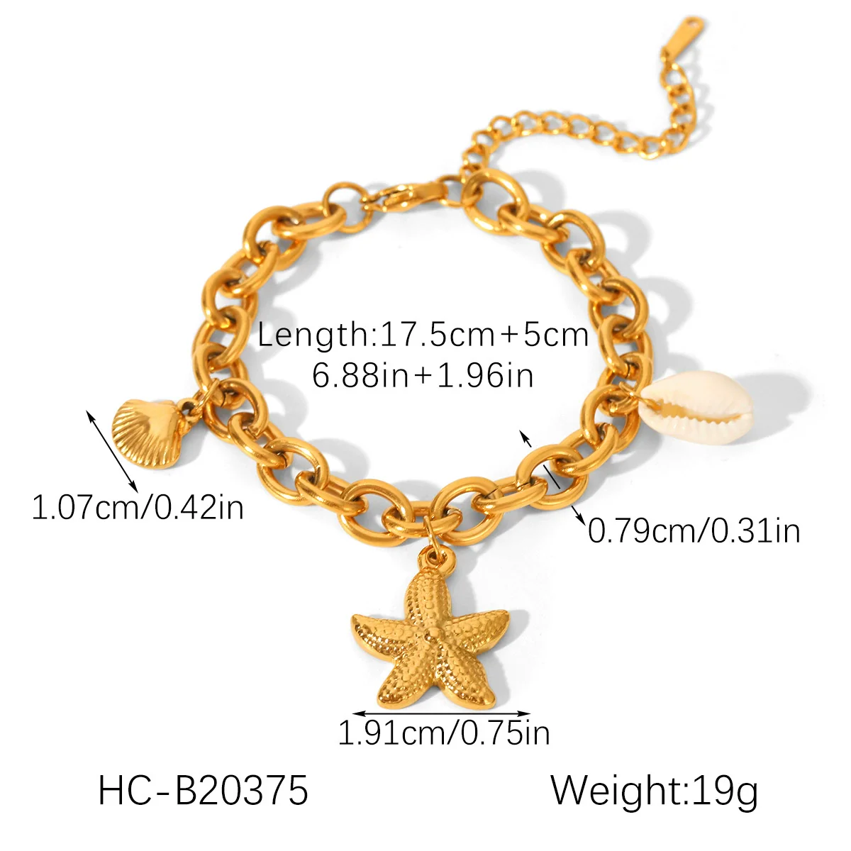Wholesale Women's Minimalist Geometric Fishtail Pendant Ot Buckle Electroplated Stainless Steel Bracelet Jewelry - Image 7