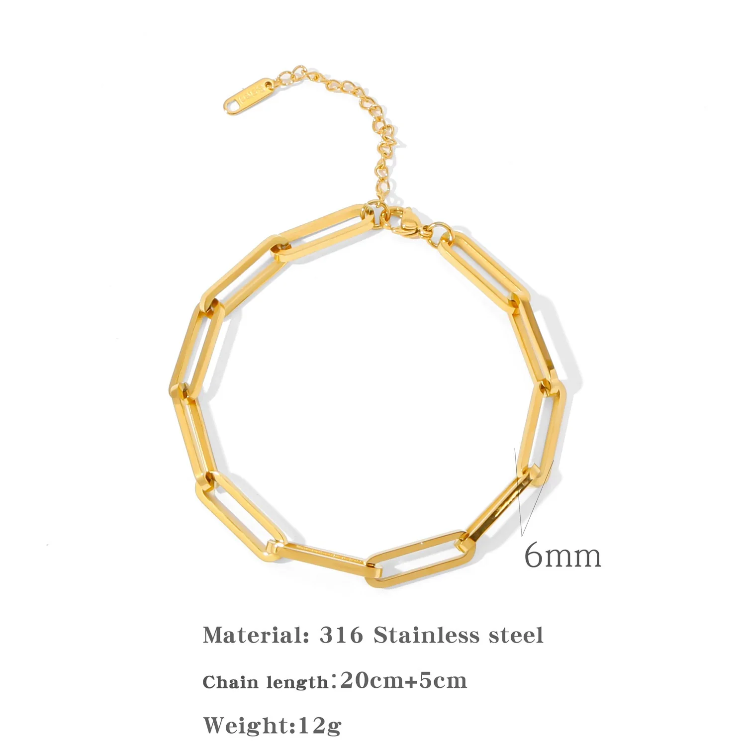 Wholesale Women's Minimalist Geometric Stainless Steel And Titanium Steel Gold Plated Wide Bracelet Jewelry - Image 6