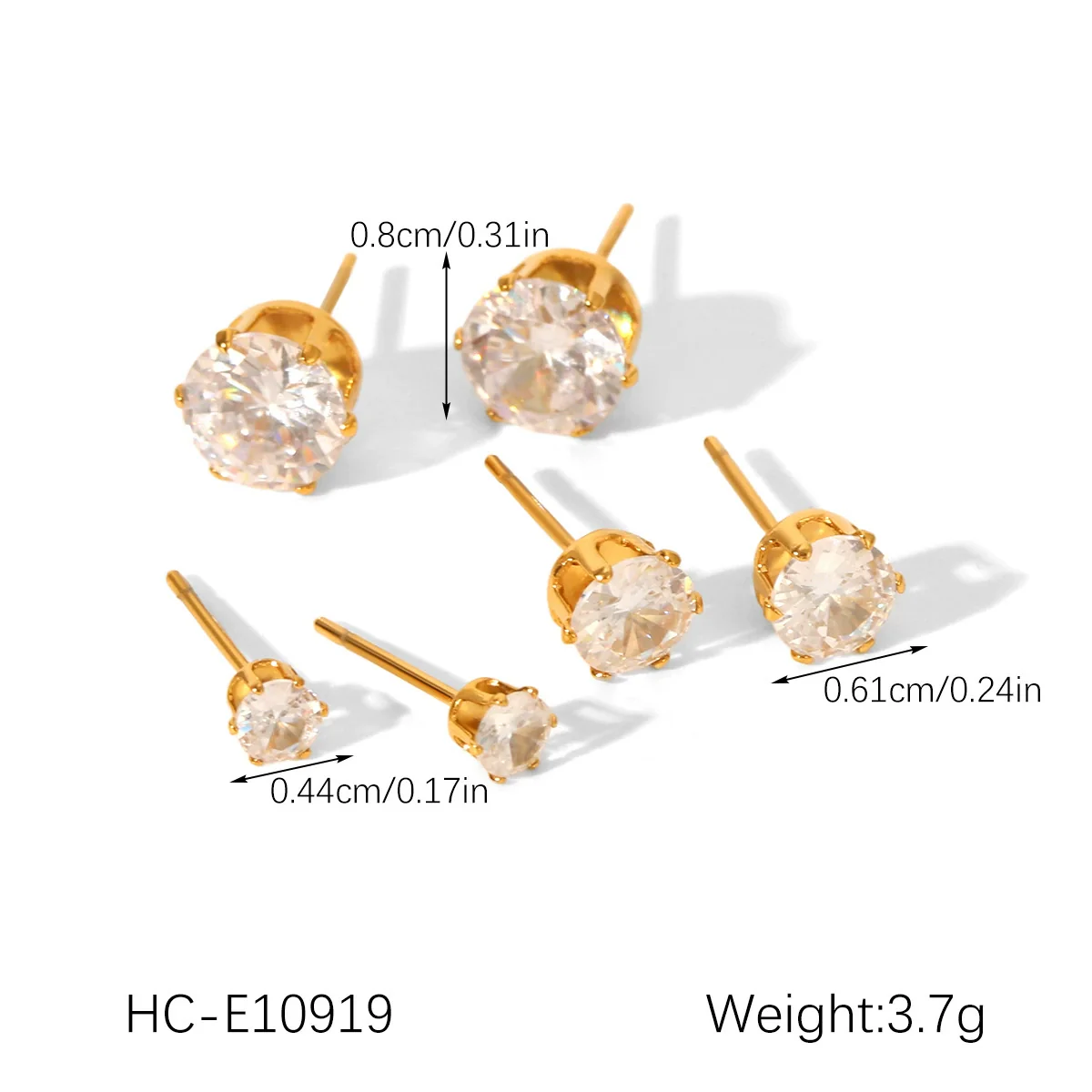 Wholesale Women's Minimalist Geometric Stainless Steel Earrings With Pvd Furnace Vacuum Real Gold Plating - Image 11