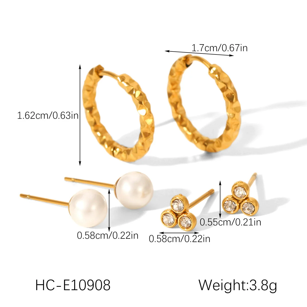 Wholesale Women's Minimalist Geometric Stainless Steel Earrings With Pvd Furnace Vacuum Real Gold Plating - Image 12