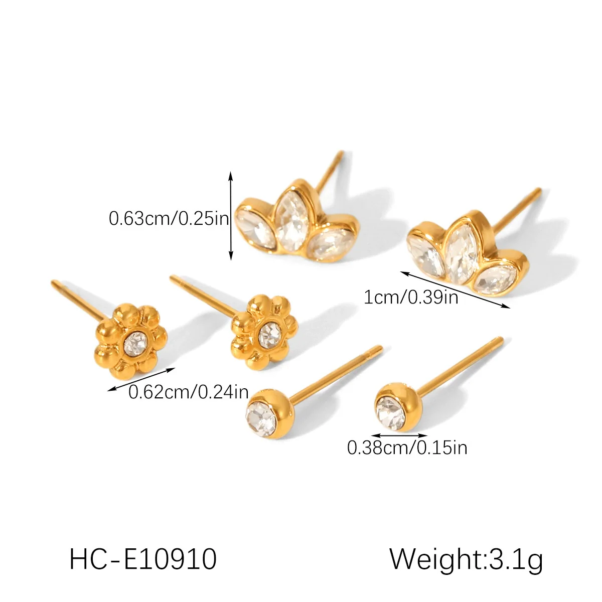 Wholesale Women's Minimalist Geometric Stainless Steel Earrings With Pvd Furnace Vacuum Real Gold Plating - Image 14