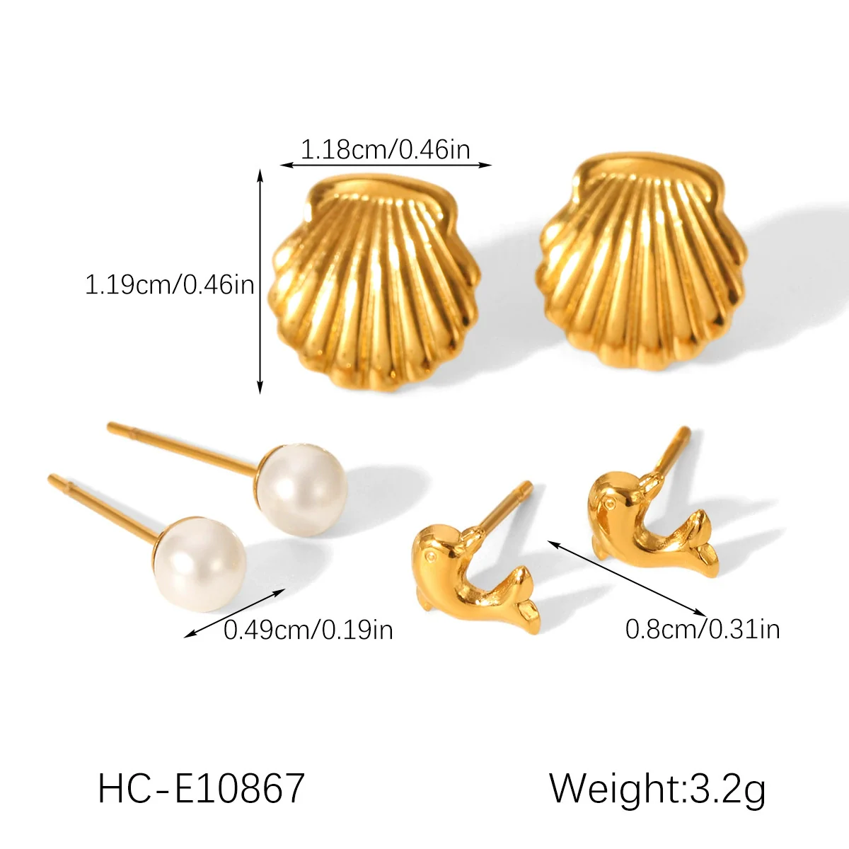 Wholesale Women's Minimalist Geometric Stainless Steel Earrings With Pvd Furnace Vacuum Real Gold Plating - Image 15
