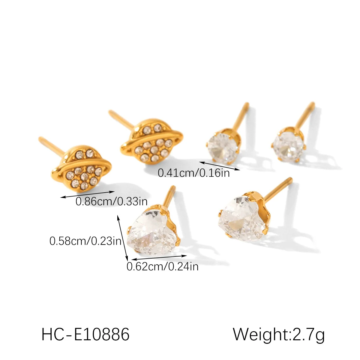 Wholesale Women's Minimalist Geometric Stainless Steel Earrings With Pvd Furnace Vacuum Real Gold Plating - Image 17