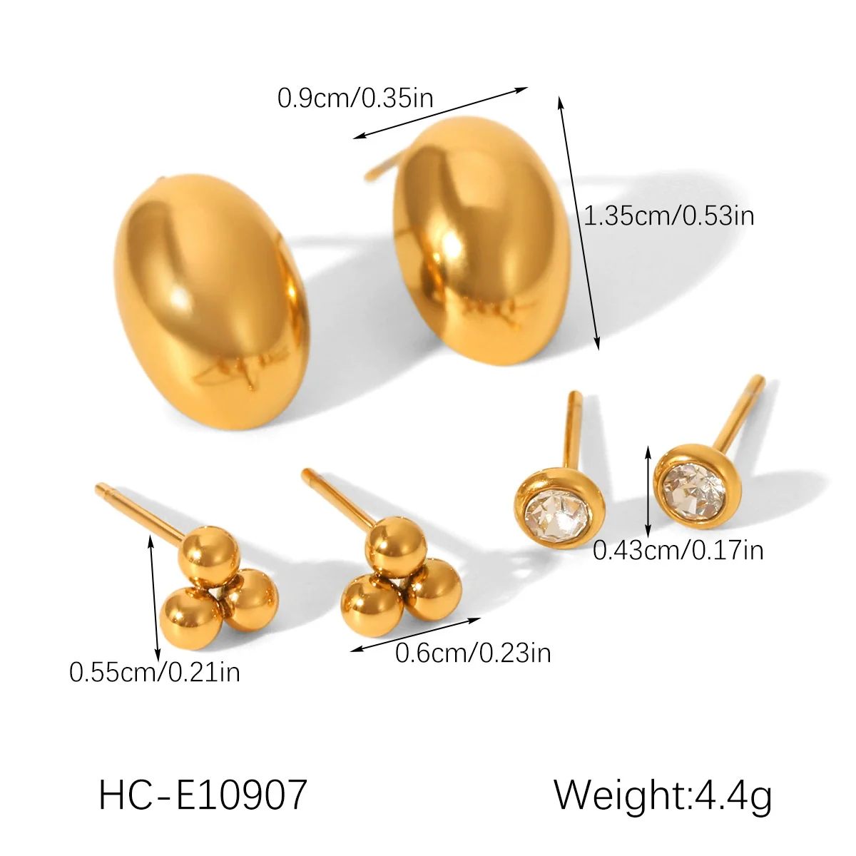 Wholesale Women's Minimalist Geometric Stainless Steel Earrings With Pvd Furnace Vacuum Real Gold Plating - Image 6