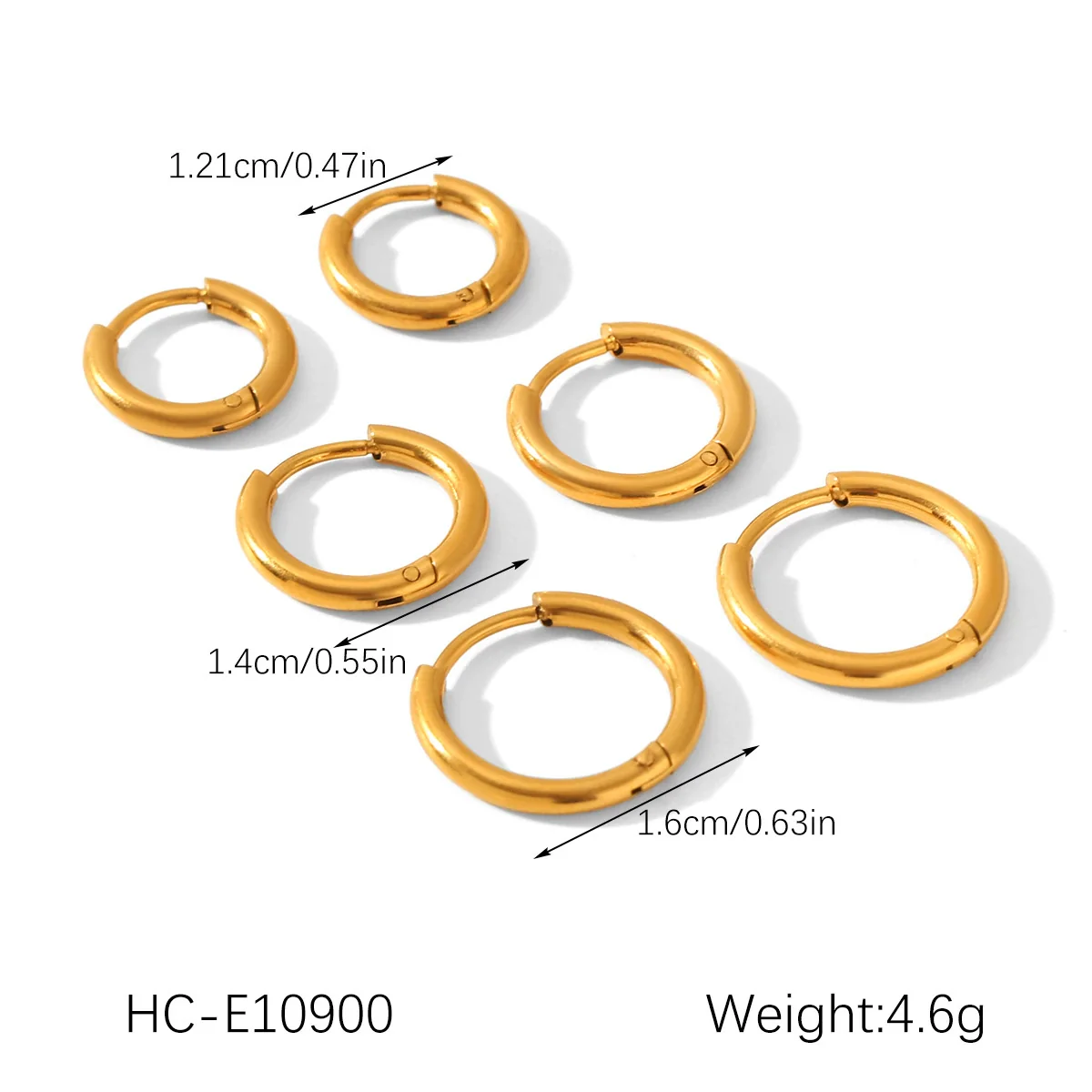 Wholesale Women's Minimalist Geometric Stainless Steel Earrings With Pvd Furnace Vacuum Real Gold Plating - Image 7