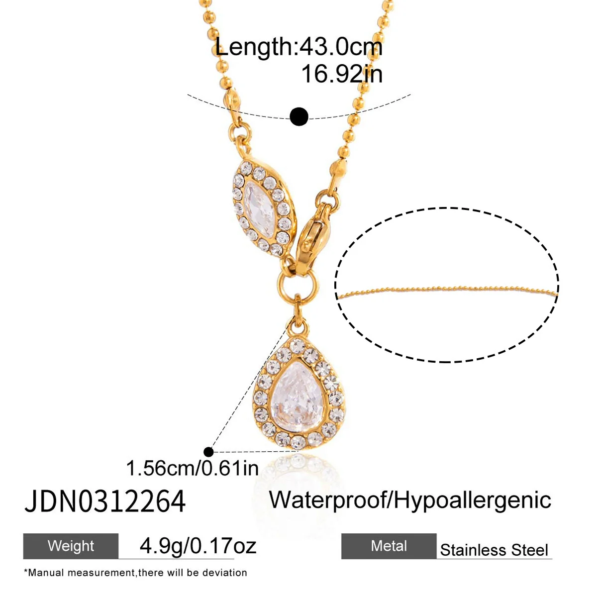 Wholesale Women's Minimalist Geometric Stainless Steel Necklace Pendant With Pvd Furnace Vacuum Real Gold Plating - Image 5