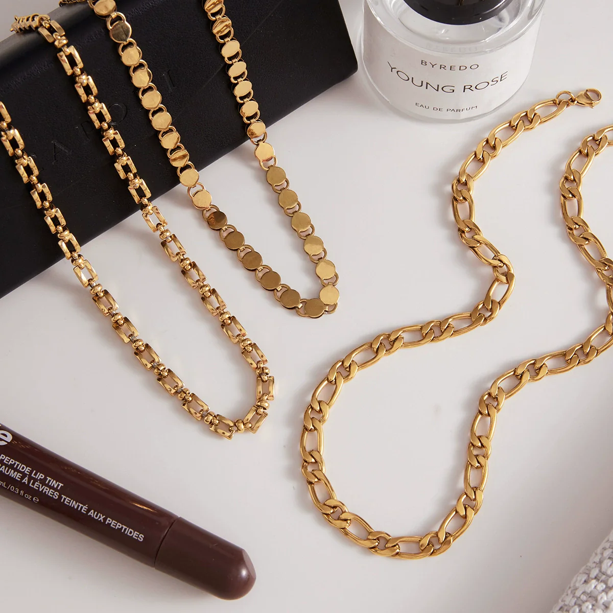 Wholesale Women's Minimalist Retro Geometric Light Luxury Electroplated Stainless Steel Chain Necklace Jewelry - Image 2