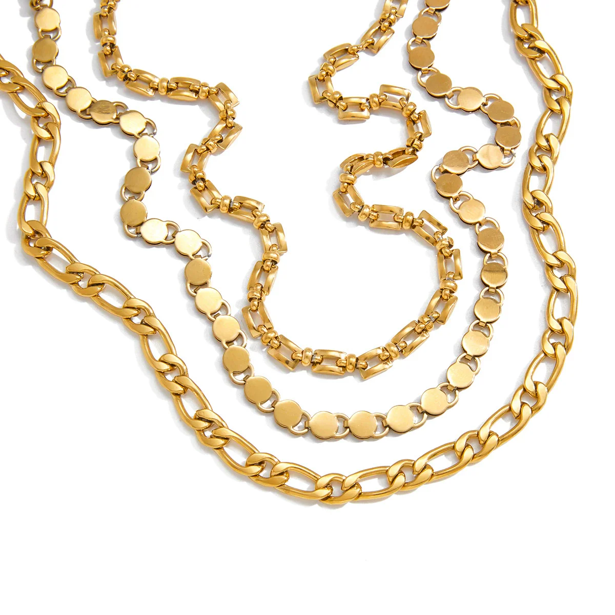 Wholesale Women's Minimalist Retro Geometric Light Luxury Electroplated Stainless Steel Chain Necklace Jewelry - Image 5