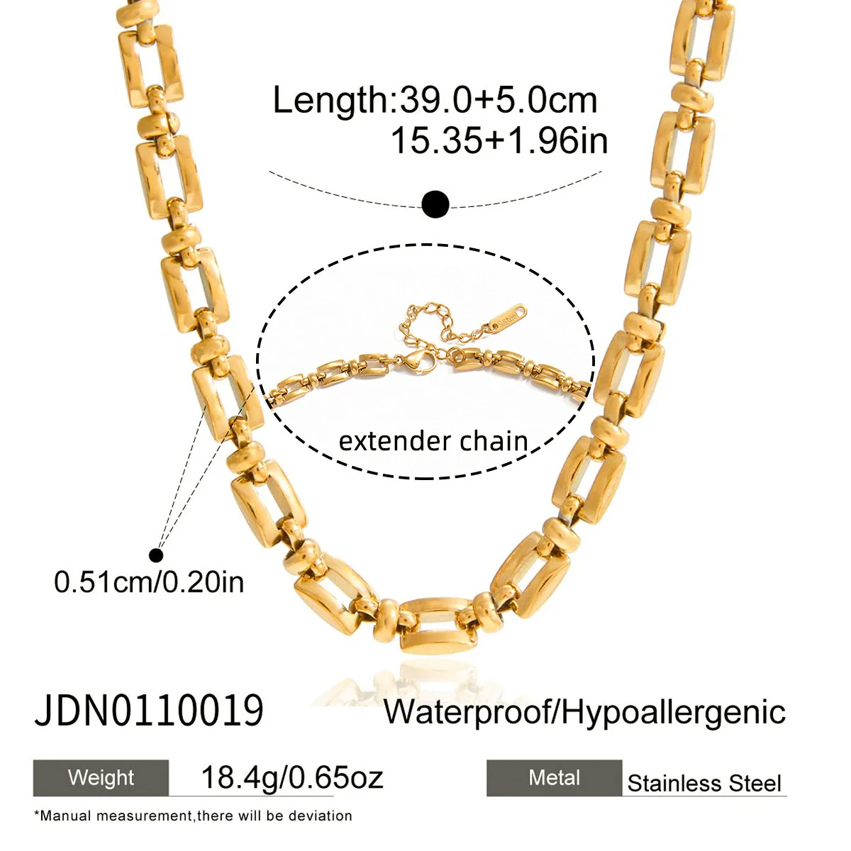 Wholesale Women's Minimalist Retro Geometric Light Luxury Electroplated Stainless Steel Chain Necklace Jewelry - Image 6