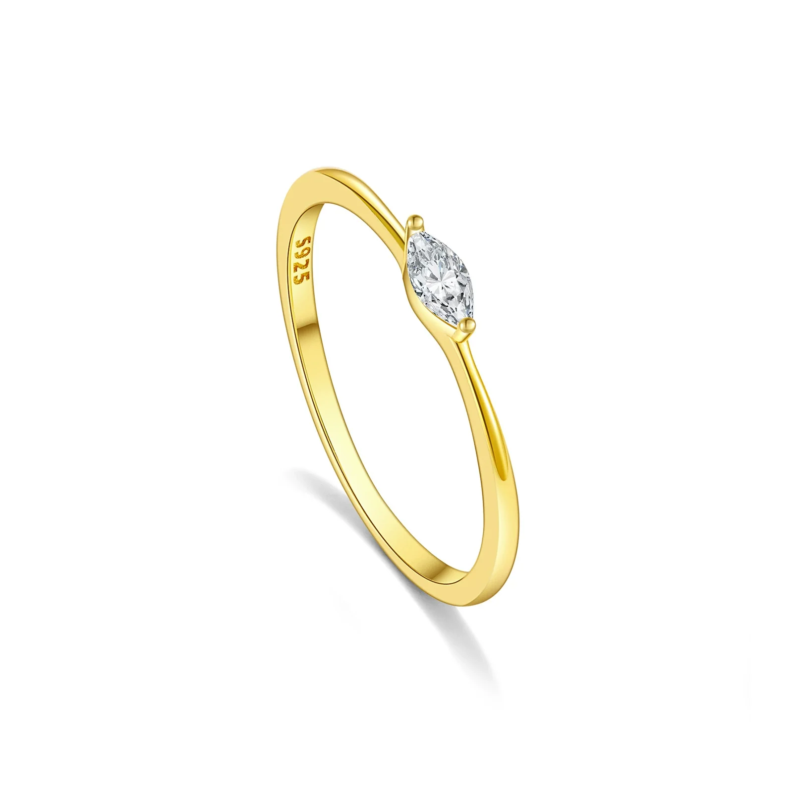 Wholesale Women's Minimalist S925 Sterling Silver Ring With Microinlaid Zircon Geometric Pattern Electroplated Platinum 18K Gold - Image 11