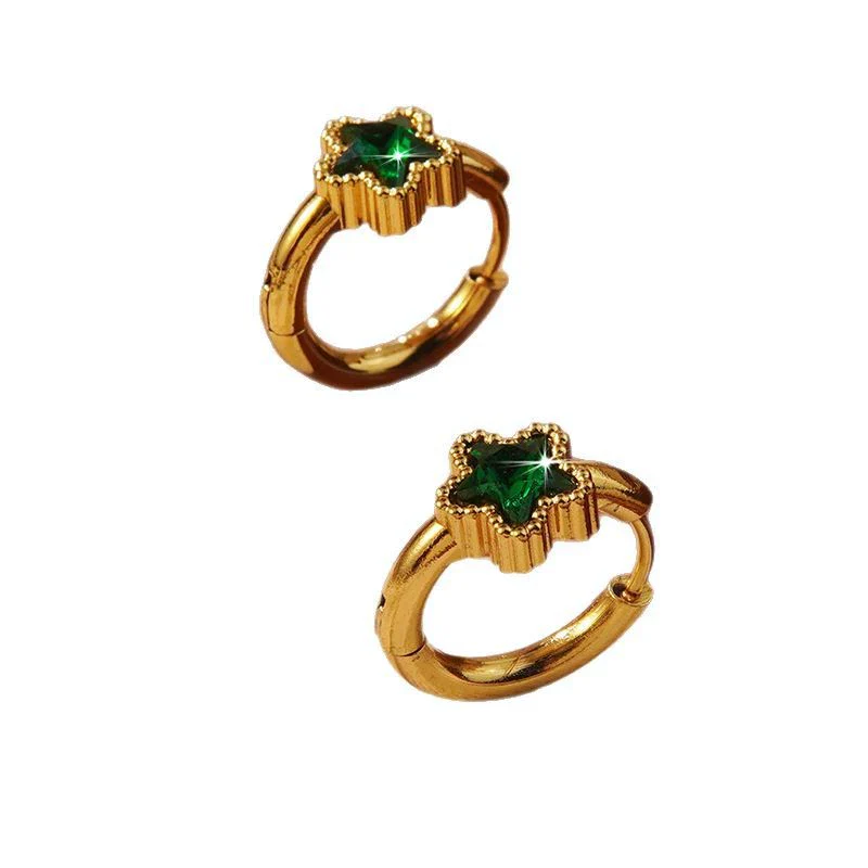 Wholesale Women's Minimalist Star Shape Stainless Steel Electroplated Earrings - Image 5