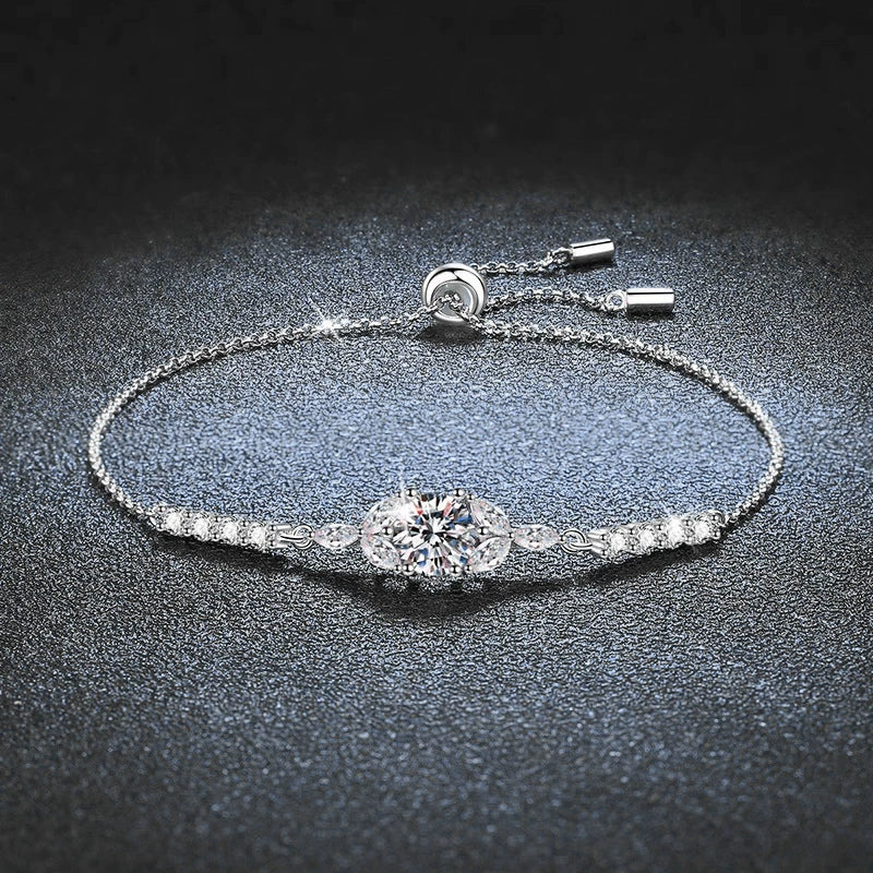 Wholesale Women's Moissanite Bracelet 925 Sterling Silver Geometric Design Jewelry Diy Accessories