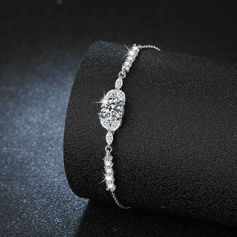Wholesale Women's Moissanite Bracelet 925 Sterling Silver Geometric Design Jewelry Diy Accessories - Image 2