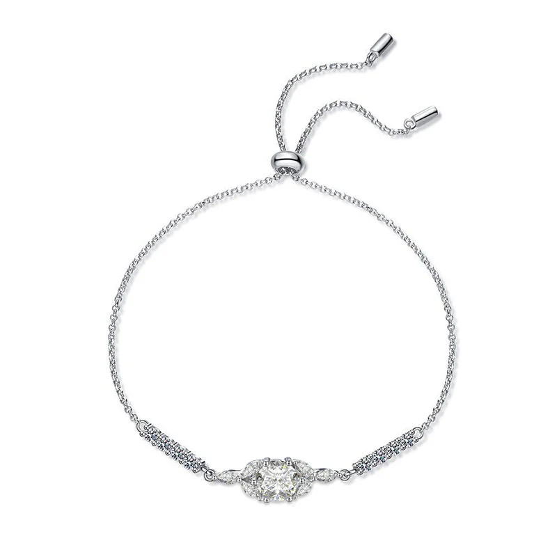 Wholesale Women's Moissanite Bracelet 925 Sterling Silver Geometric Design Jewelry Diy Accessories - Image 5