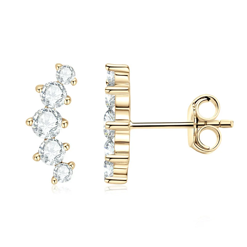 Wholesale Women's Moissanite Earrings 925 Sterling Silver K Gold Electroplated Geometric Style - Image 4