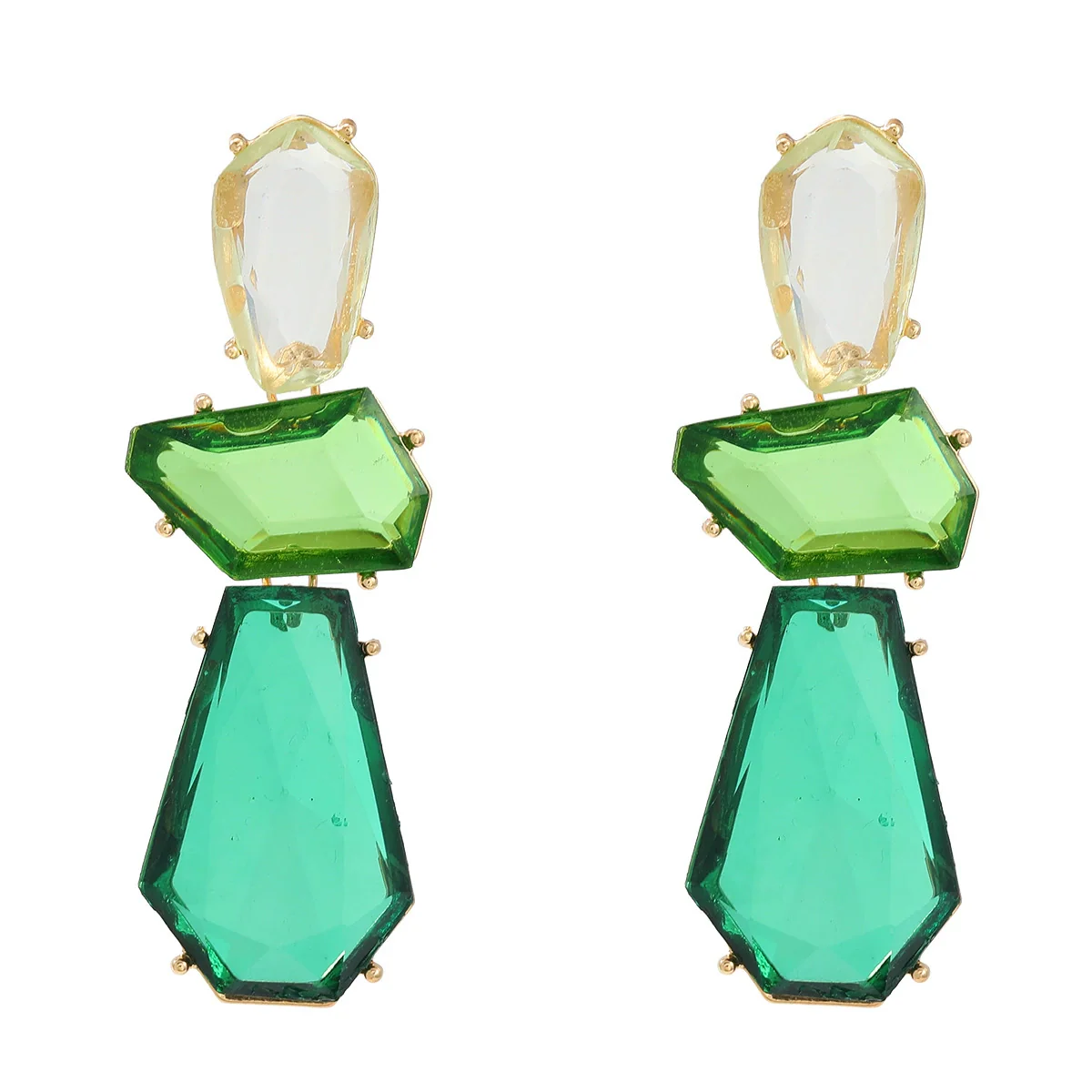 Wholesale Women's Multi Layer Geometric Acetate Plate Earrings With Electroplating Treatment - Image 6