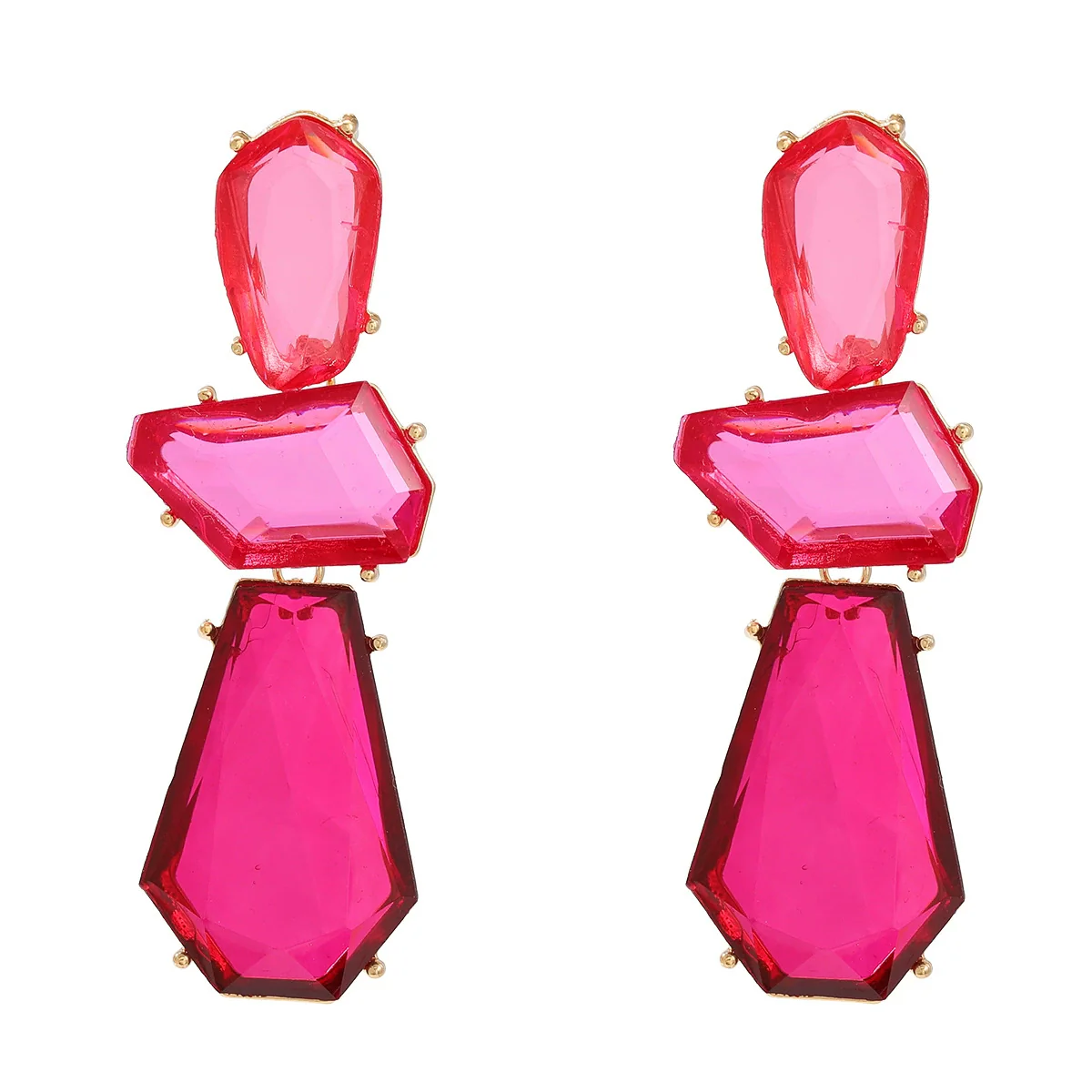 Wholesale Women's Multi Layer Geometric Acetate Plate Earrings With Electroplating Treatment - Image 8