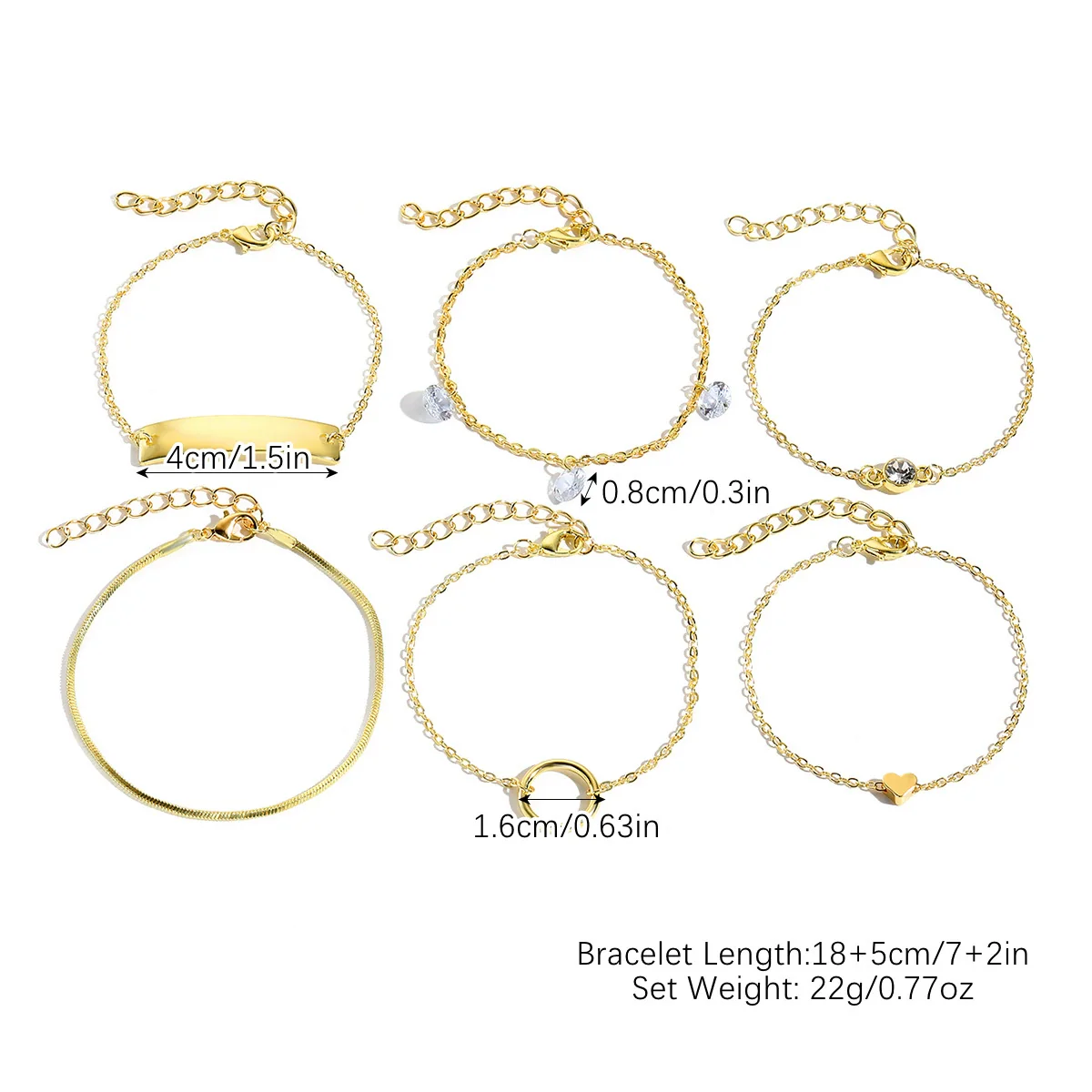 Wholesale Women's Multilayer Anklet Suit Alloy Geometric Marine Style Metal Chain With Inlaid Artificial Gemstones And Semiprecious Stones - Image 14