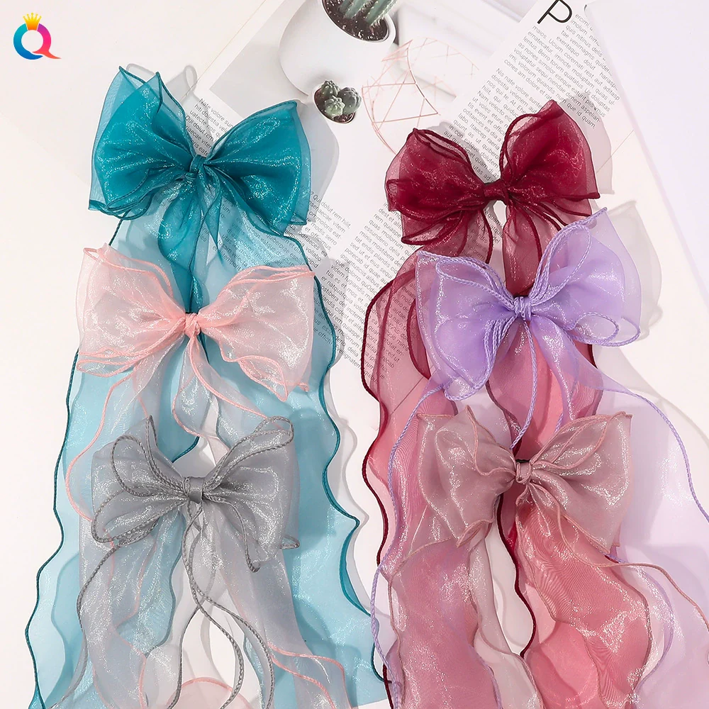 Wholesale Women's Organza Handmade Duckbill Hair Clip Bow Ribbon Style Hair Accessories - Image 2