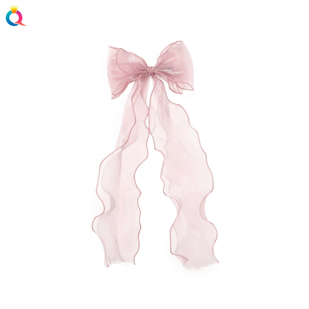Wholesale Women's Organza Handmade Duckbill Hair Clip Bow Ribbon Style Hair Accessories - Image 4