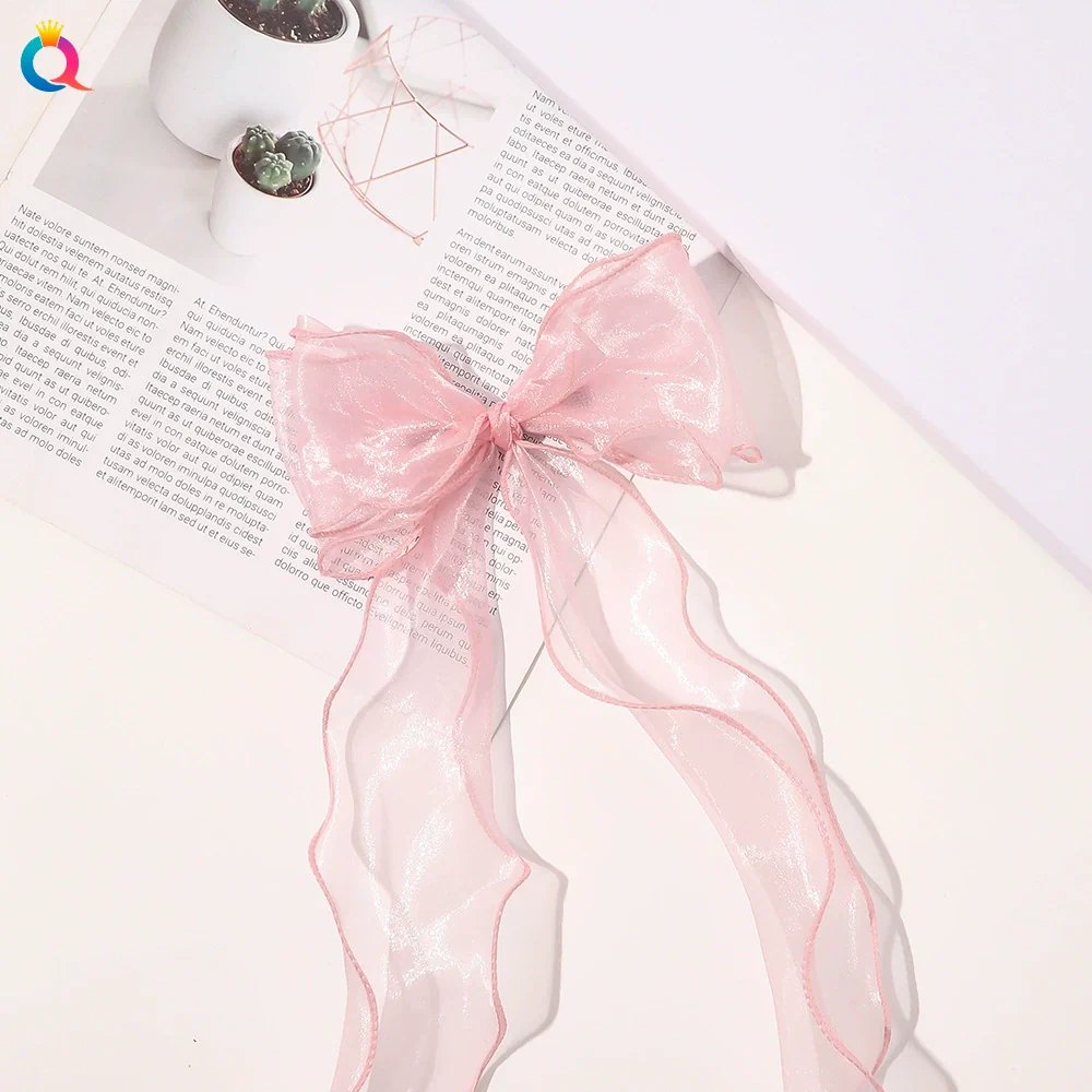 Wholesale Women's Organza Handmade Duckbill Hair Clip Bow Ribbon Style Hair Accessories - Image 7