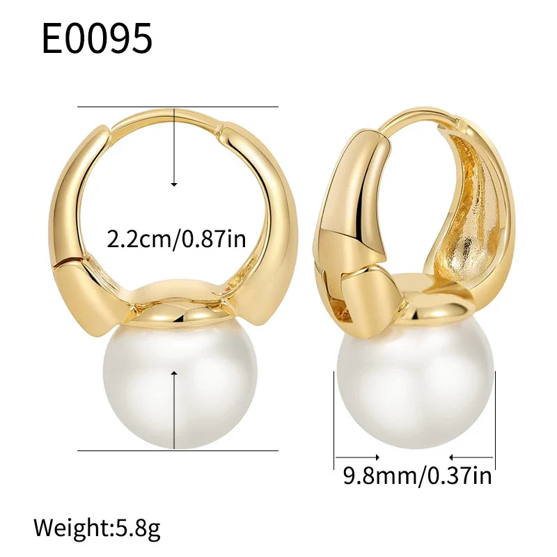 Wholesale Women's Pearl Earrings With Geometric Design And Electroplating Treatment French Retro Simple Style - Image 6