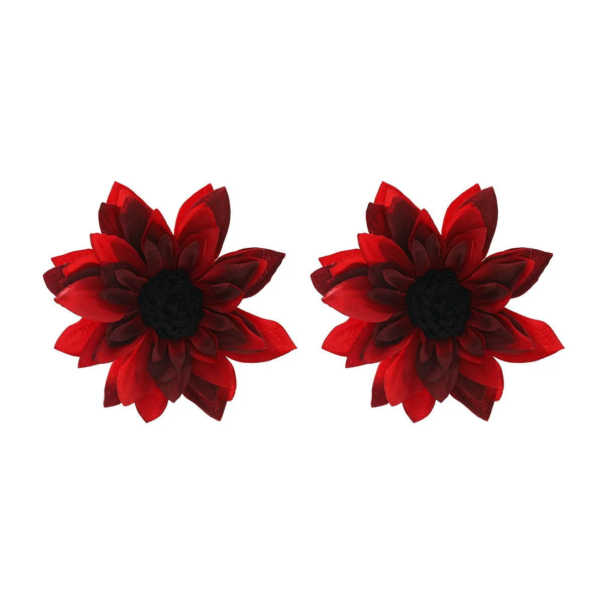 Wholesale Women's Plastic Resin Hand Knitted Flower Multilayered Exaggerated Earrings - Image 13
