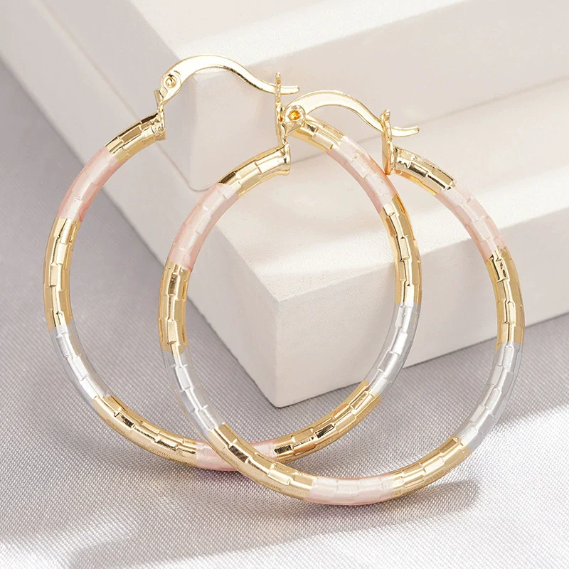 Wholesale Women's Princess Style Geometric Copper Earrings With Electroplating - Image 5