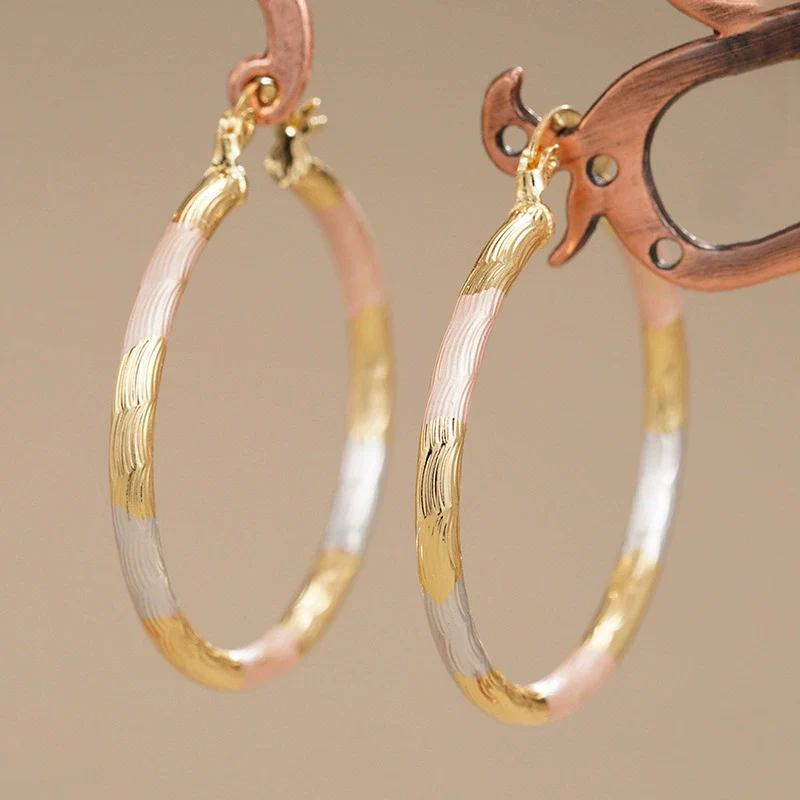 Wholesale Women's Princess Style Geometric Copper Earrings With Electroplating - Image 7