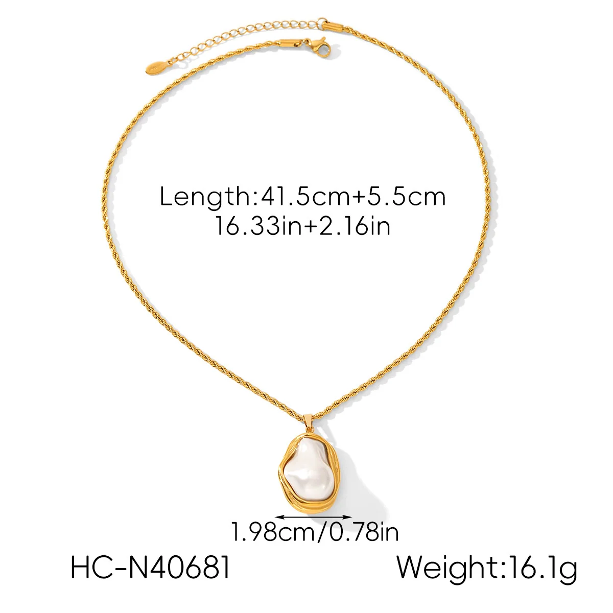 Wholesale Women's Retro Baroque Geometric Stainless Steel And Pearl Jewelry Necklaces And Earrings With Electroplating - Image 6