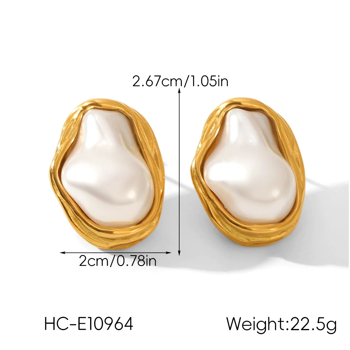 Wholesale Women's Retro Baroque Geometric Stainless Steel And Pearl Jewelry Necklaces And Earrings With Electroplating - Image 7