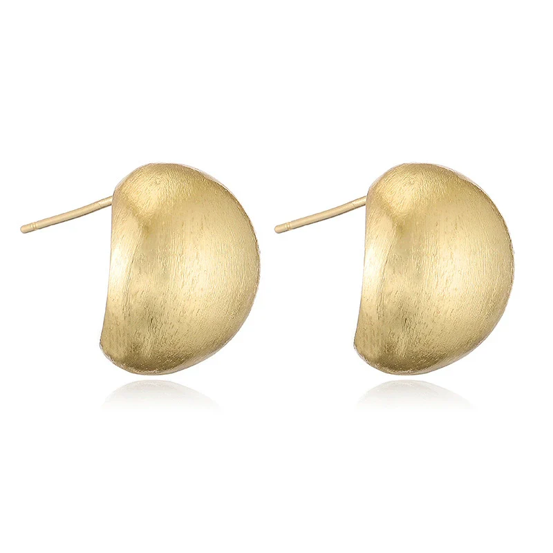 Wholesale Women's Retro Copper Electroplated Geometric Oval Cshaped Earrings - Image 10