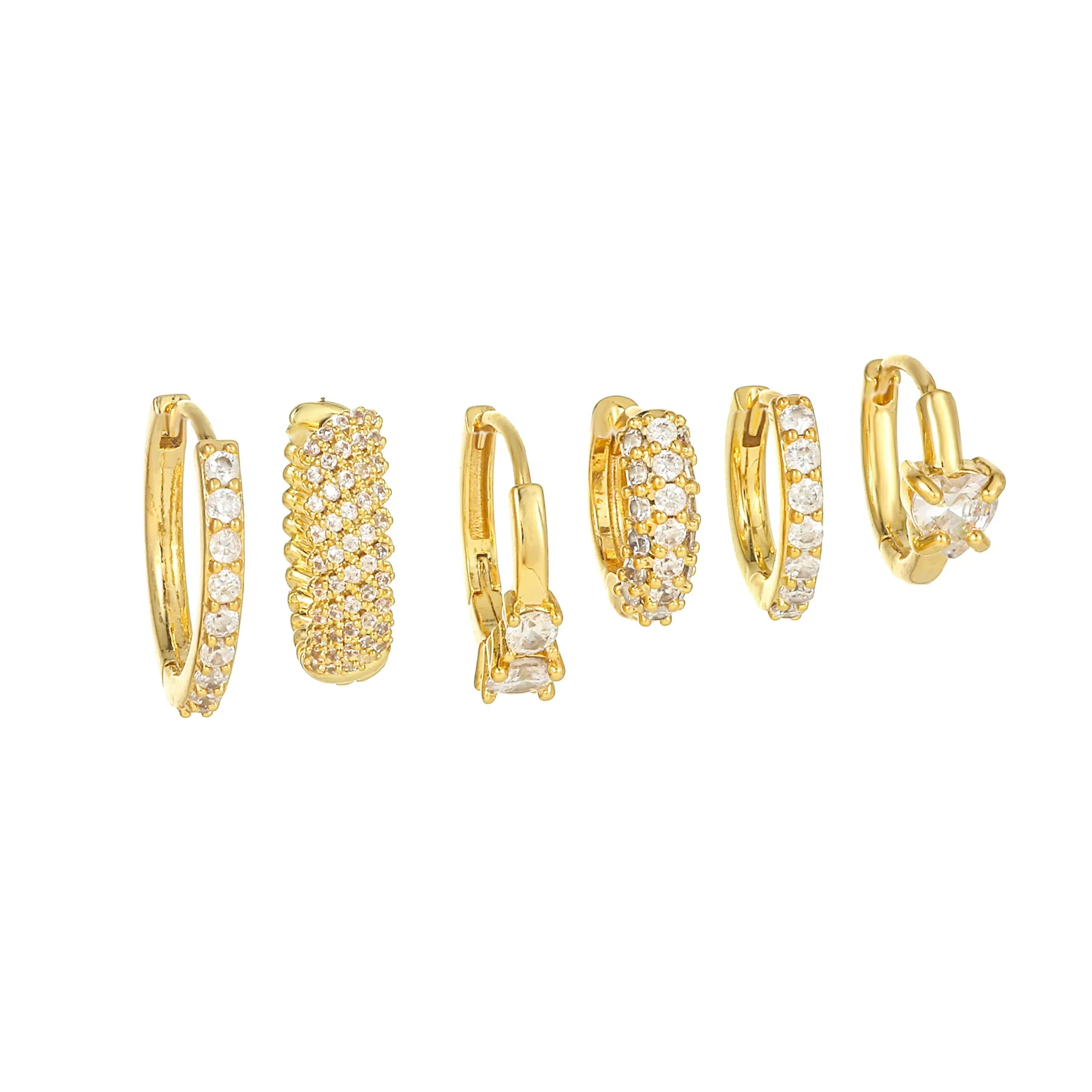Wholesale Women's Retro Geometric Copper Earrings With Zircon - Image 5