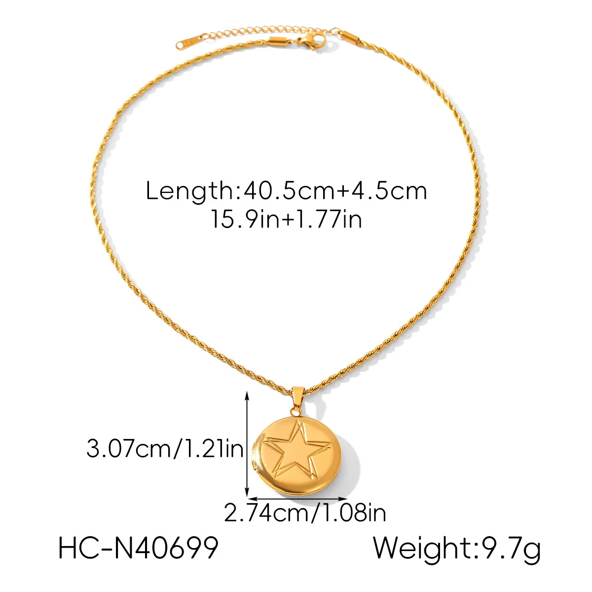 Wholesale Women's Retro Geometric Embossed Electroplated Stainless Steel Fliptop Pendant Twist Chain Necklace Luxury Niche Jewelry - Image 7