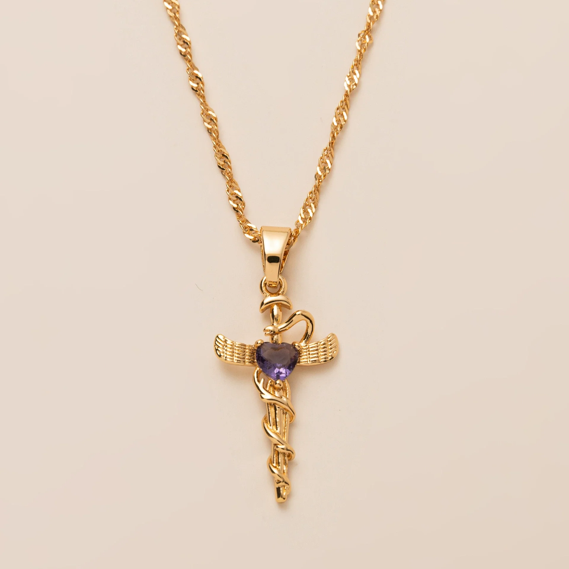 Wholesale Women's Retro Geometric Snakeshaped Necklace With Copper Chain And Titanium Steel Pendant Electroplated - Image 11