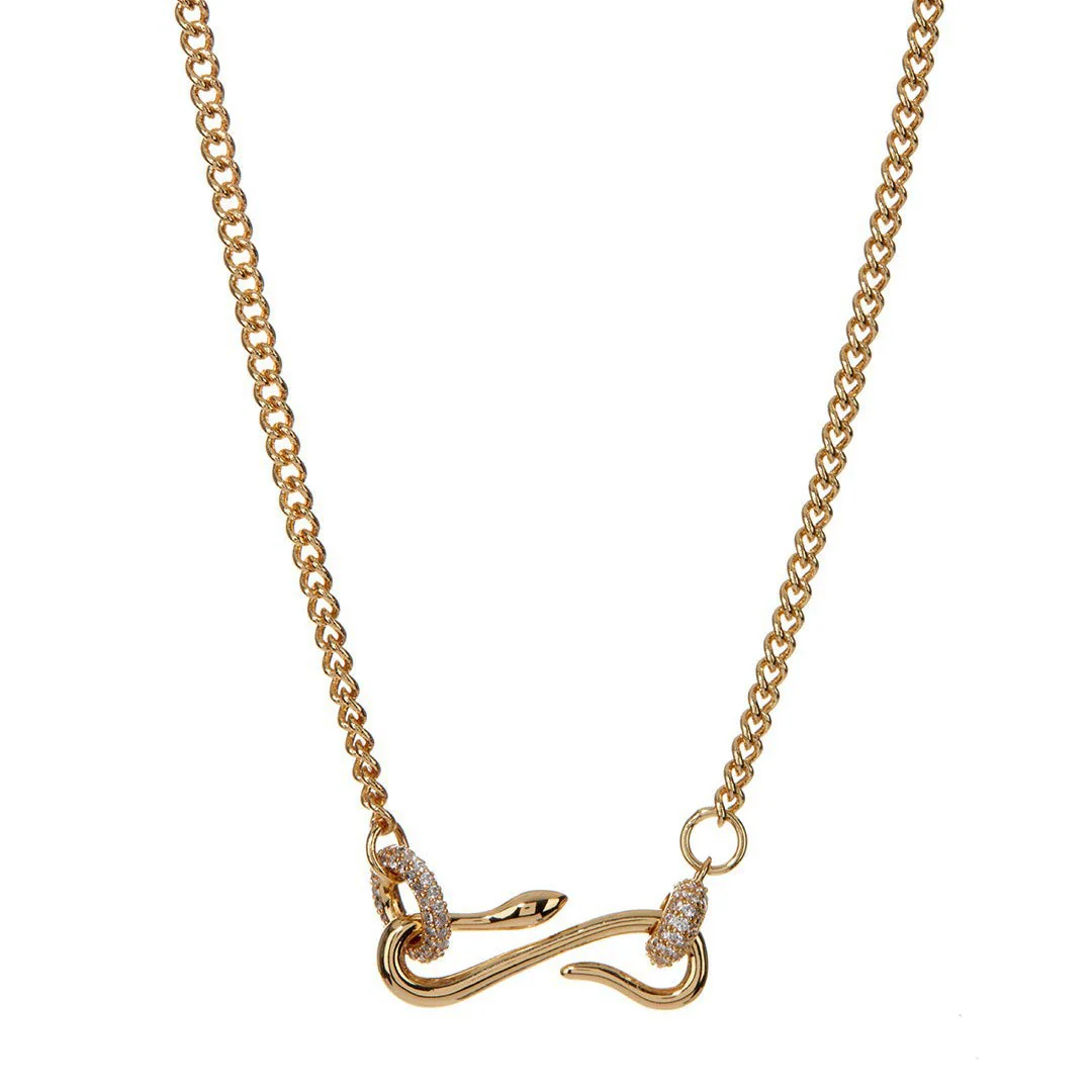 Wholesale Women's Retro Geometric Snakeshaped Necklace With Copper Chain And Titanium Steel Pendant Electroplated - Image 5