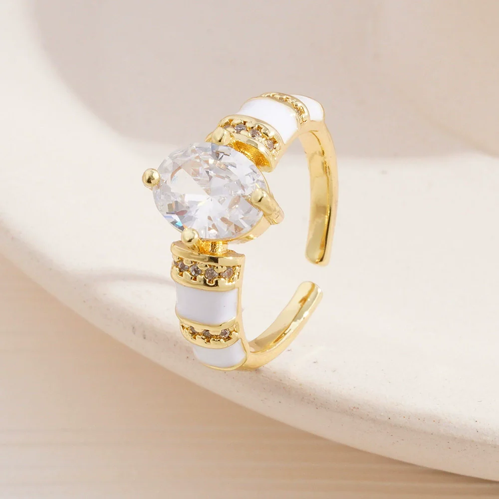 Wholesale Women's Retro Light Luxury Geometric Copper Pearl Butterfly Ring Inlaid With Zircon And Electroplated - Image 22