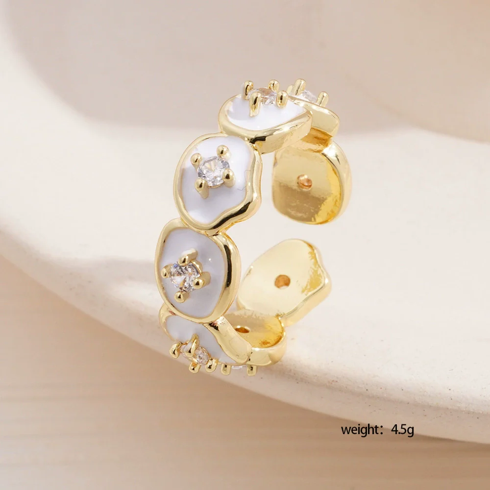 Wholesale Women's Retro Light Luxury Geometric Copper Pearl Butterfly Ring Inlaid With Zircon And Electroplated - Image 24